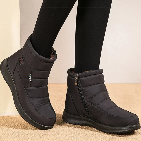 Women's Boots For Women Ankle Boots-Warm Fur Botas Mujer Waterproof-Low Heels Snow Boots - Image 2