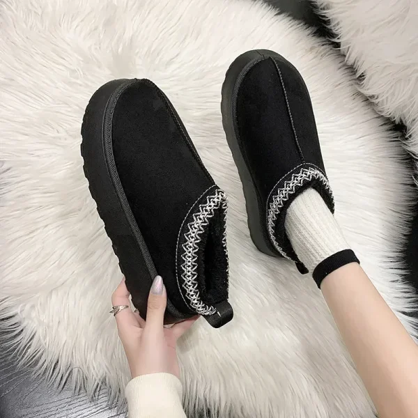 Snow Boots for Women-New Cashmere Warm Thick Soles Without Heel-covered - Image 4