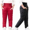 Casual Girl Boy Winter Pants Cotton Padded Thick Warm Trousers Waterproof Ski Pants