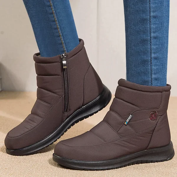 Women's Boots For Women Ankle Boots-Warm Fur Botas Mujer Waterproof-Low Heels Snow Boots - Image 3