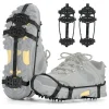 1 Pair 24-Teeth Anti-Skid Ice Gripper Spike Winter Climbing Anti-Slip Snow Spikes Grips Cleats Over Shoes Covers Crampon