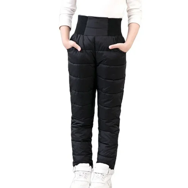 Casual Girl Boy Winter Pants Cotton Padded Thick Warm Trousers Waterproof Ski Pants - Image 2